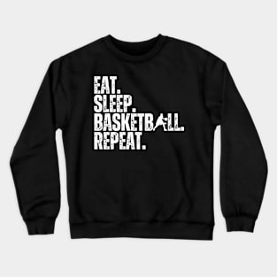 Eat Sleep Basketball Repeat Retro Vintage Boy Kid Men Women Crewneck Sweatshirt